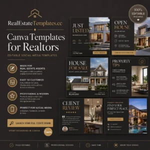 Editable Real Estate Canva Templates for Realtors – Luxury Social Media Pack